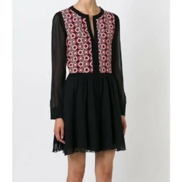 Philosophy Di Lorenzo Serafini silk and wool Dress black and red size 6 - Picture 2 of 6